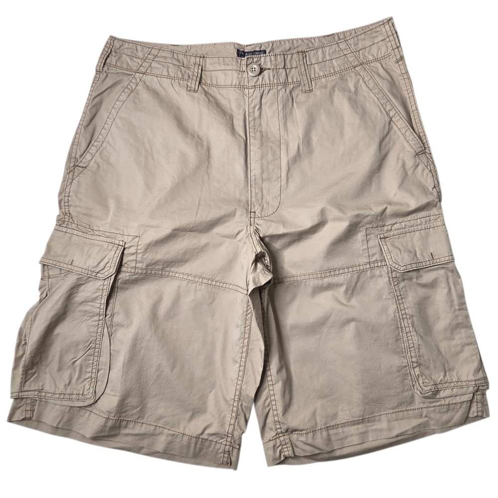 Vtg Polo Jeans Co Ralph Lauren Cargo Shorts‎ Mens 36 Beige Relaxed Baggy Utility